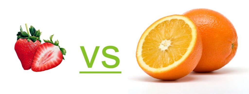 Φράουλα vs Πορτοκάλι